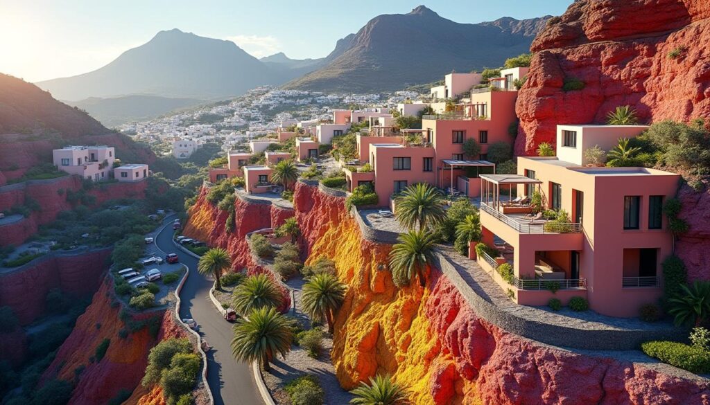 explorez stratified city à lanzarote, une cité unique aux paysages volcaniques et roches colorées fascinantes, idéale pour les amateurs de nature et d'aventure.