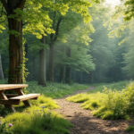 découvrez l'aire du menhir, un lieu idéal pour une randonnée paisible et un pique-nique convivial en pleine forêt d’olonne, entre nature et détente.