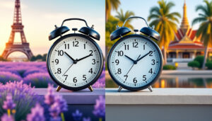 découvrez le décalage horaire précis entre la thaïlande et la france en été et en hiver, pour planifier vos voyages et appels en toute simplicité.