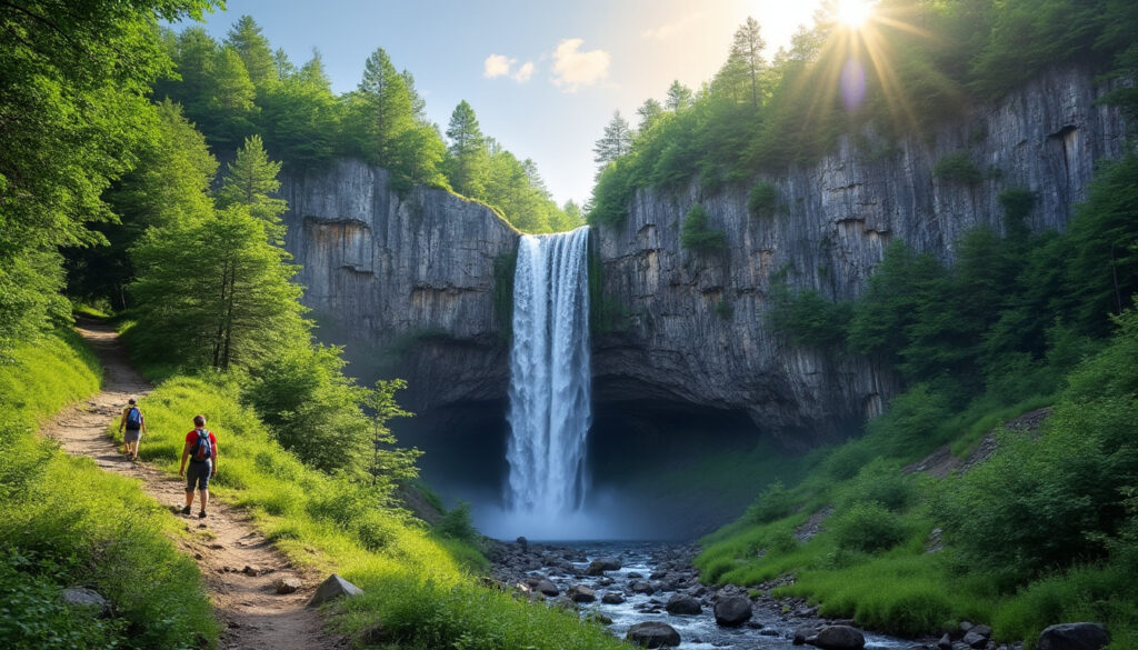 découvrez la cascade d'agaras lors d'une randonnée idyllique entre saint-jean et saint-saturnin, un parcours au cœur de la nature préservée offrant paysages sauvages et détente.