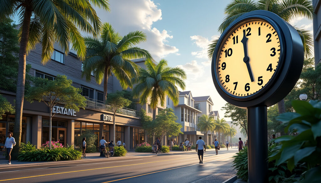 découvrez l'heure actuelle à cayenne, ainsi que le décalage horaire et le fuseau exact pour rester toujours à l'heure en guyane française.